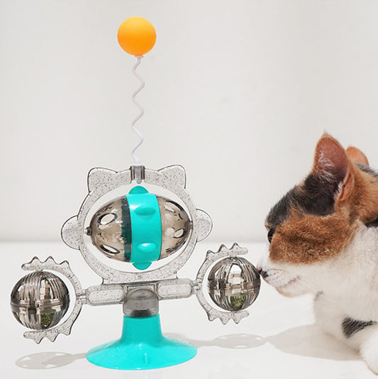 Cat Pinwheel Sucker Leaky Ball Toy