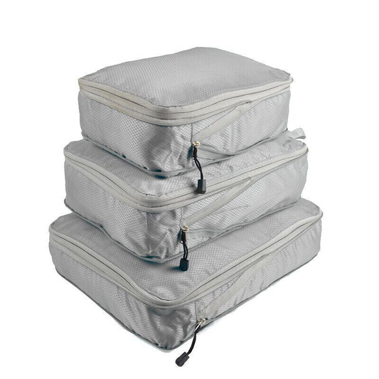 3Pcs Compression Packing Cubes Expandable Storage Travel Luggage Bags Organizer Random Color