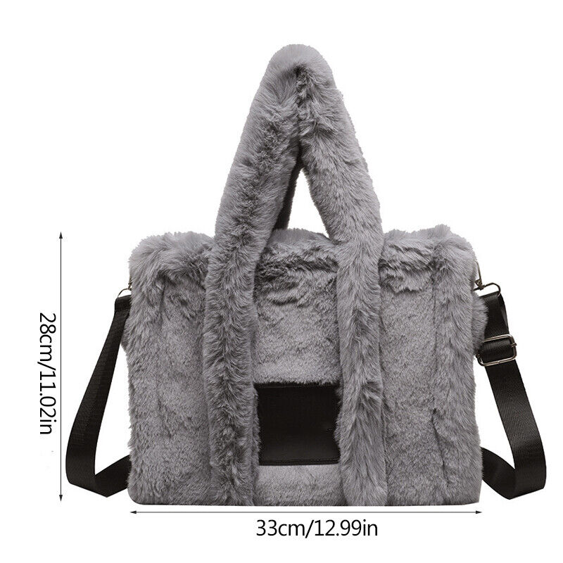 2023 Designer Faux Fur Tote Bag For Women Luxury Handbags Autumn Winter Plush UK