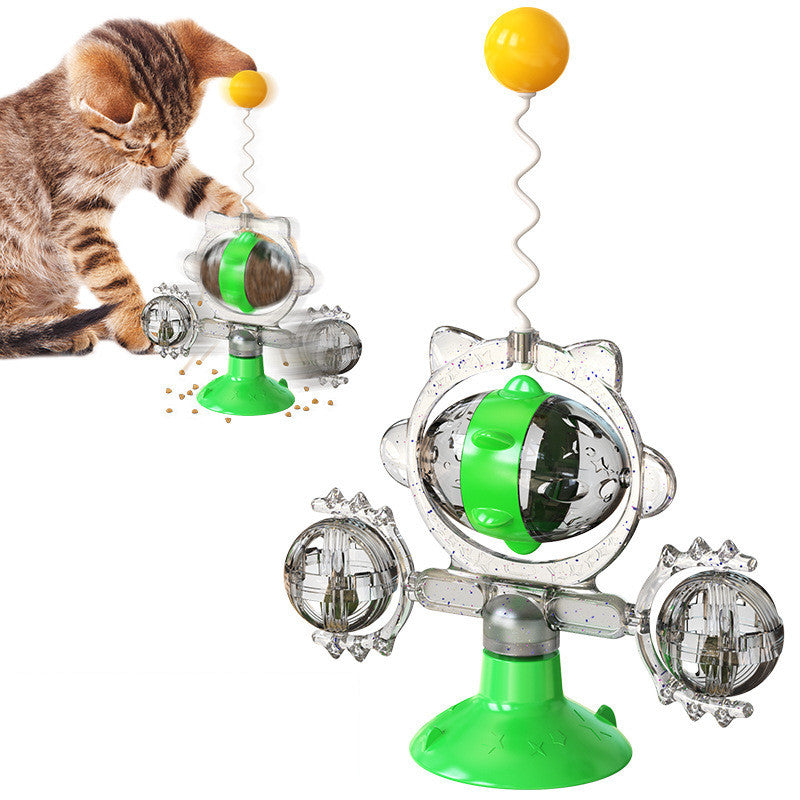 Cat Pinwheel Sucker Leaky Ball Toy